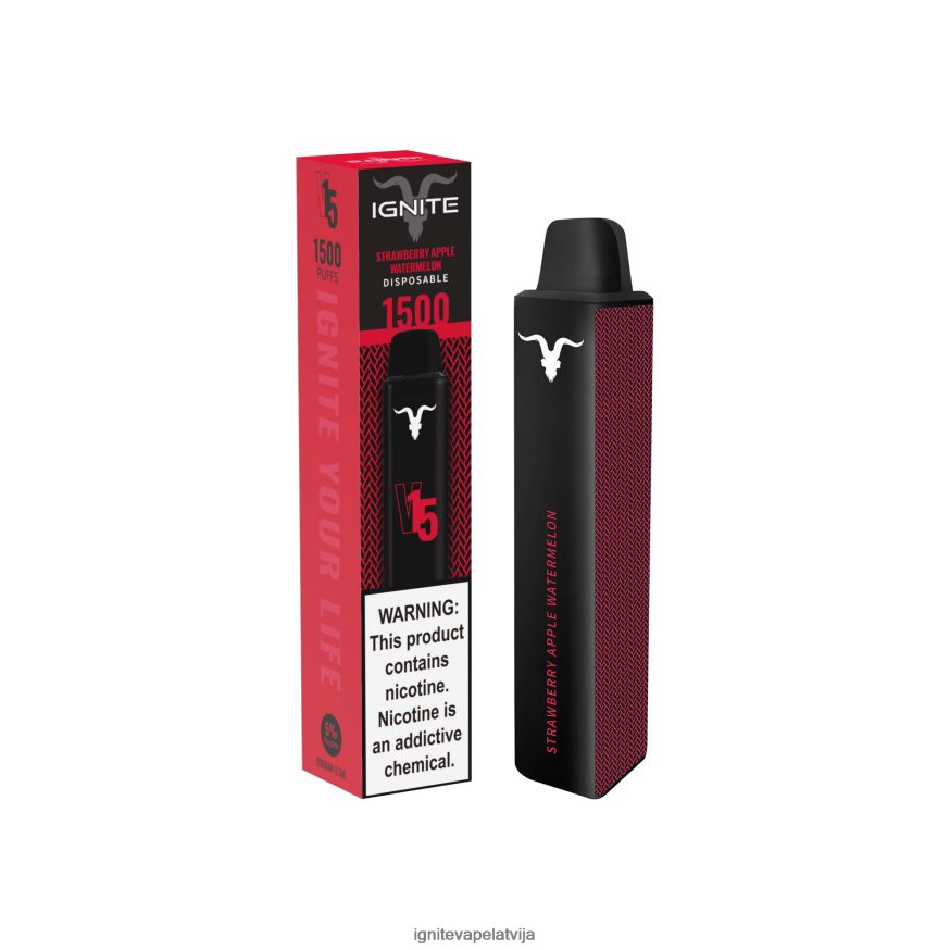 Ignite Puff Price | IGNITE V15 vape pildspalva zemeņu ābolu arbūzs V22L80115