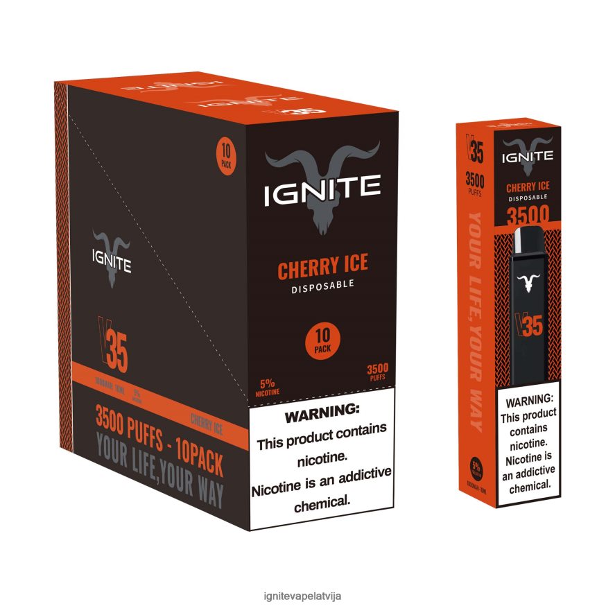 Ignite Vape Latvija | IGNITE V35 vape pildspalva 10 pac ķiršu ledus V22L80121