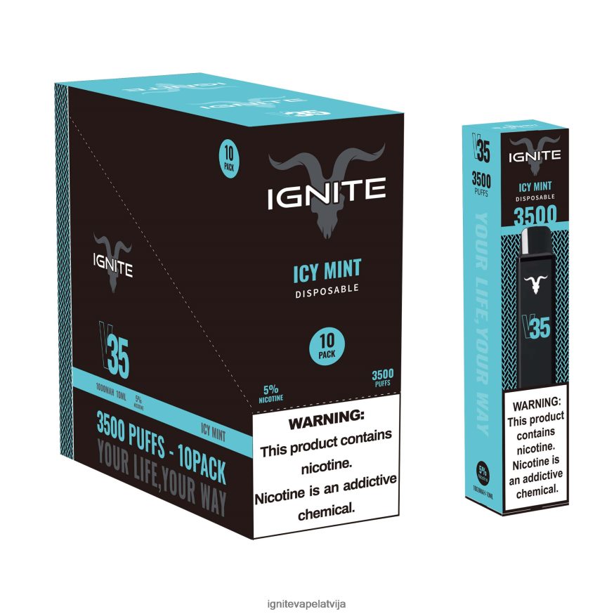 Ignite Vape Price | IGNITE V35 vape pildspalva 10 pac ledaina piparmētra V22L80123