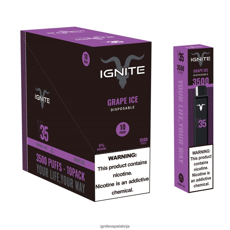 Ignite Vape Riga | IGNITE V35 vape pildspalva 10 pac vīnogu ledus V22L80122